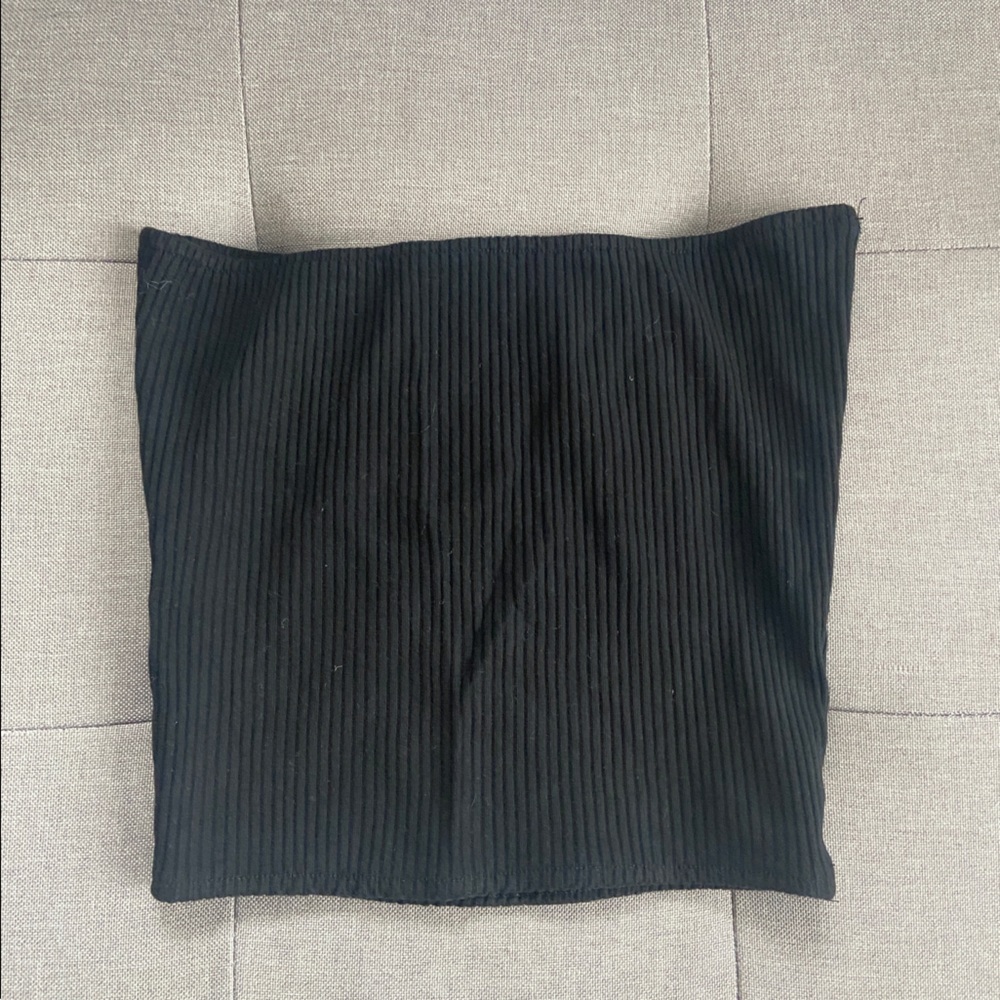Basic Black Ribbed Tube Top